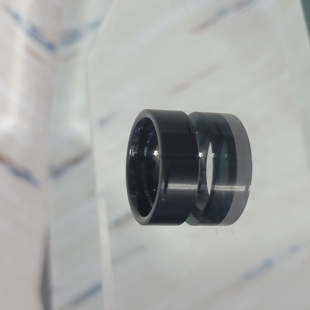 Ring | Black-Colored | Stainless Steel | Size 8